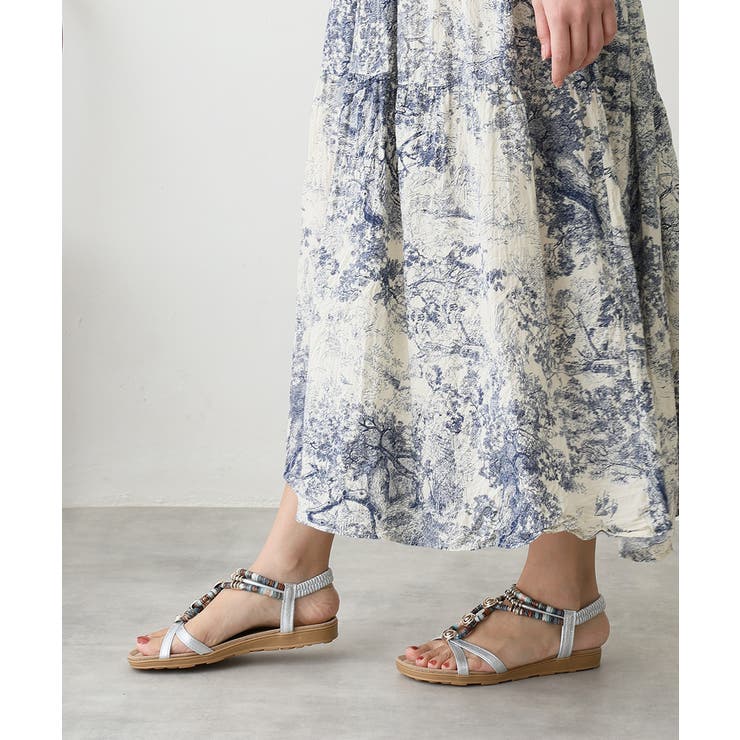 【25年春夏新作】エスニック調 ゴールドパーツ リゾートサンダル | DEMETER | 詳細画像50 