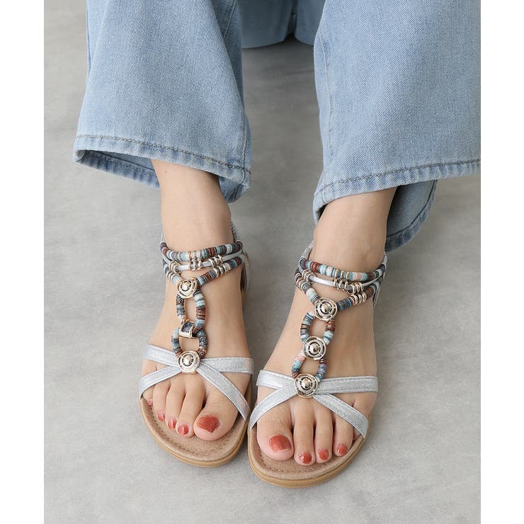 【25年春夏新作】エスニック調 ゴールドパーツ リゾートサンダル | DEMETER | 詳細画像53 