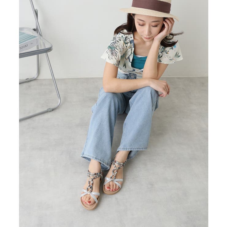 【25年春夏新作】エスニック調 ゴールドパーツ リゾートサンダル | DEMETER | 詳細画像54 