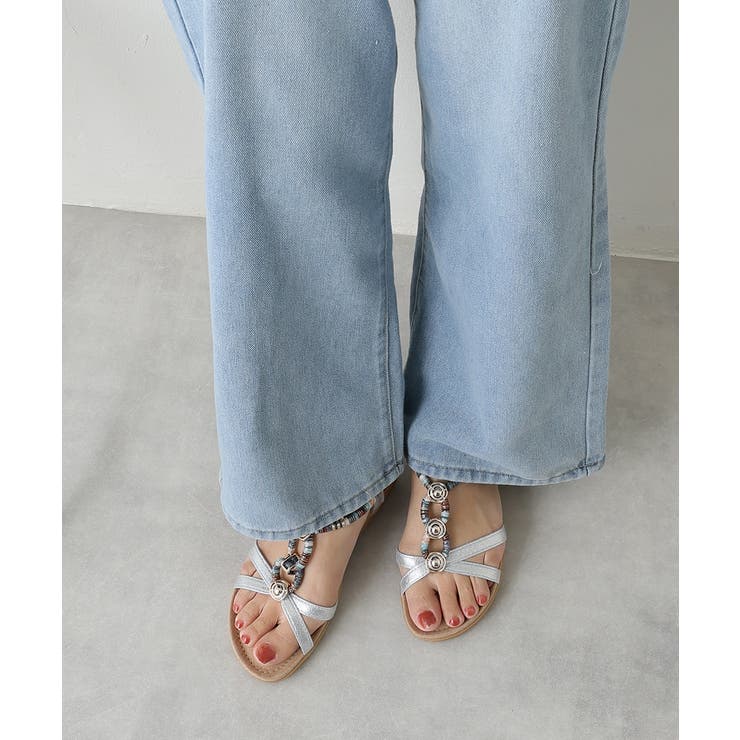 【25年春夏新作】エスニック調 ゴールドパーツ リゾートサンダル | DEMETER | 詳細画像55 