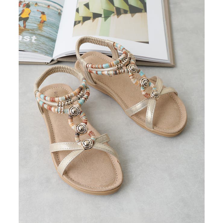 【25年春夏新作】エスニック調 ゴールドパーツ リゾートサンダル | DEMETER | 詳細画像58 