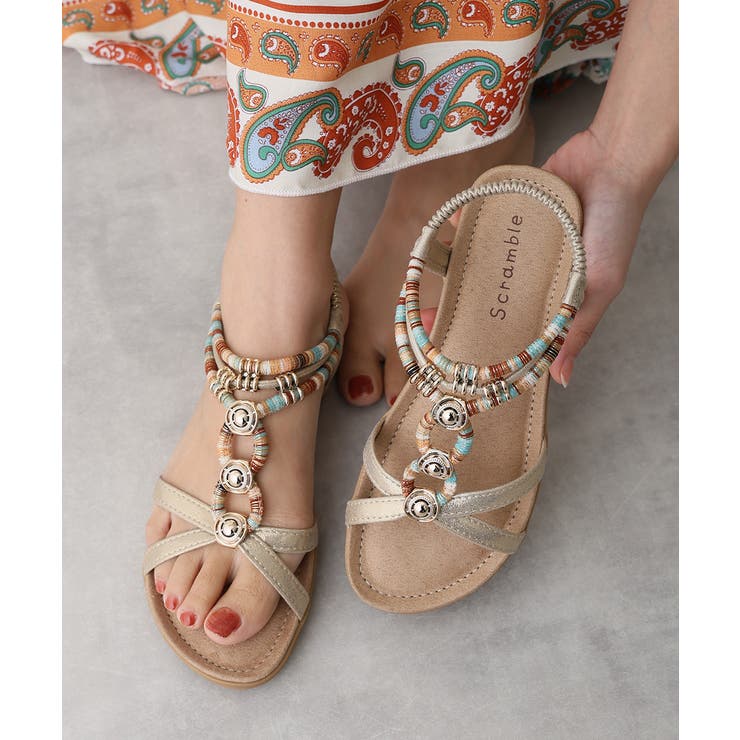 【25年春夏新作】エスニック調 ゴールドパーツ リゾートサンダル | DEMETER | 詳細画像60 