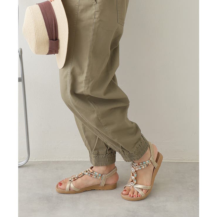 【25年春夏新作】エスニック調 ゴールドパーツ リゾートサンダル | DEMETER | 詳細画像71 