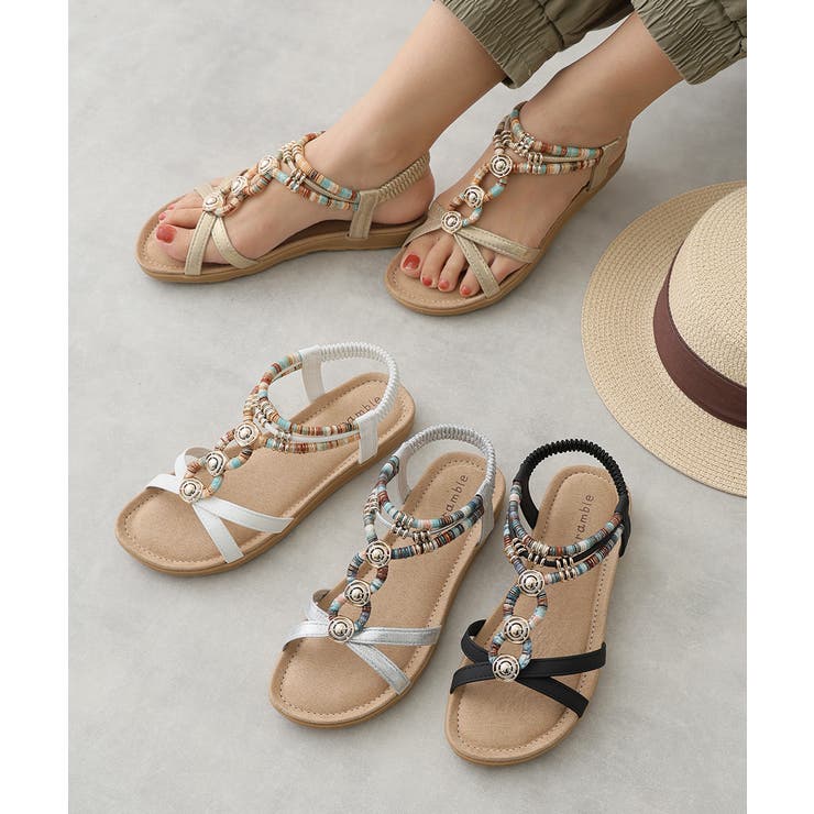 【25年春夏新作】エスニック調 ゴールドパーツ リゾートサンダル | DEMETER | 詳細画像73 