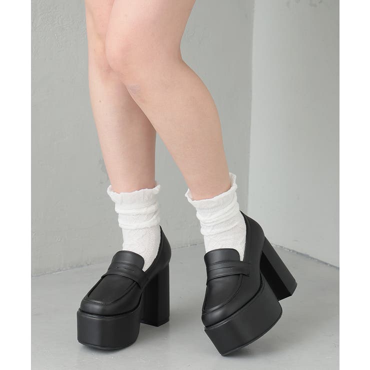 ブラック | 【26年春夏新作】厚底 プラットフォーム ローファーパンプス | DEMETER