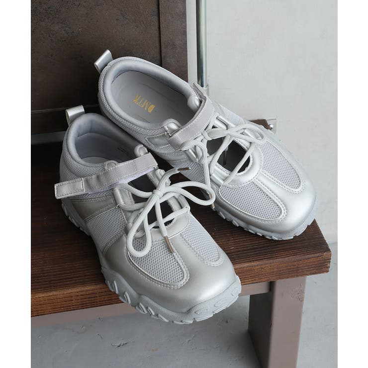 【26年春夏新作】ベルクロ 素材MIX レースアップスニーカー | DEMETER | 詳細画像11 