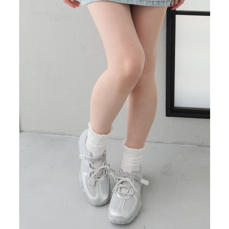 【26年春夏新作】ベルクロ 素材MIX レースアップスニーカー | DEMETER | 詳細画像14 