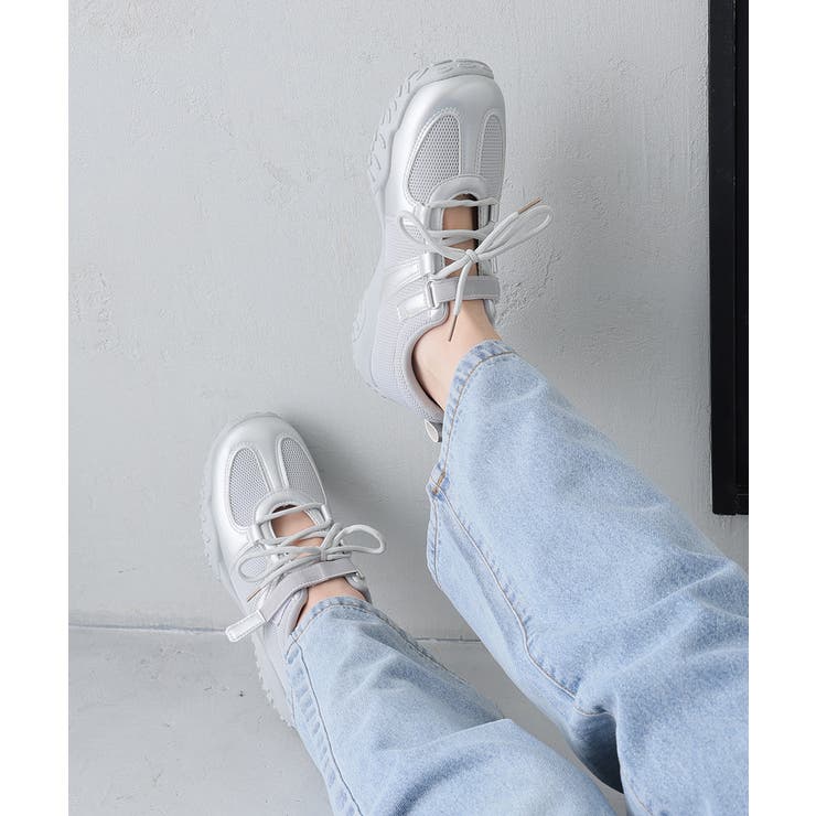 【26年春夏新作】ベルクロ 素材MIX レースアップスニーカー | DEMETER | 詳細画像22 