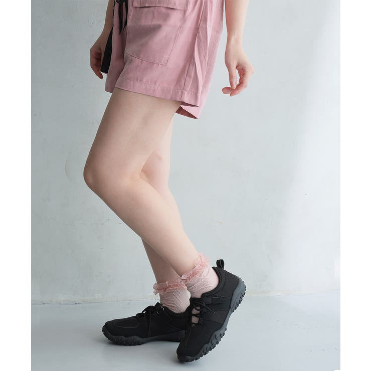 【26年春夏新作】ベルクロ 素材MIX レースアップスニーカー | DEMETER | 詳細画像8 