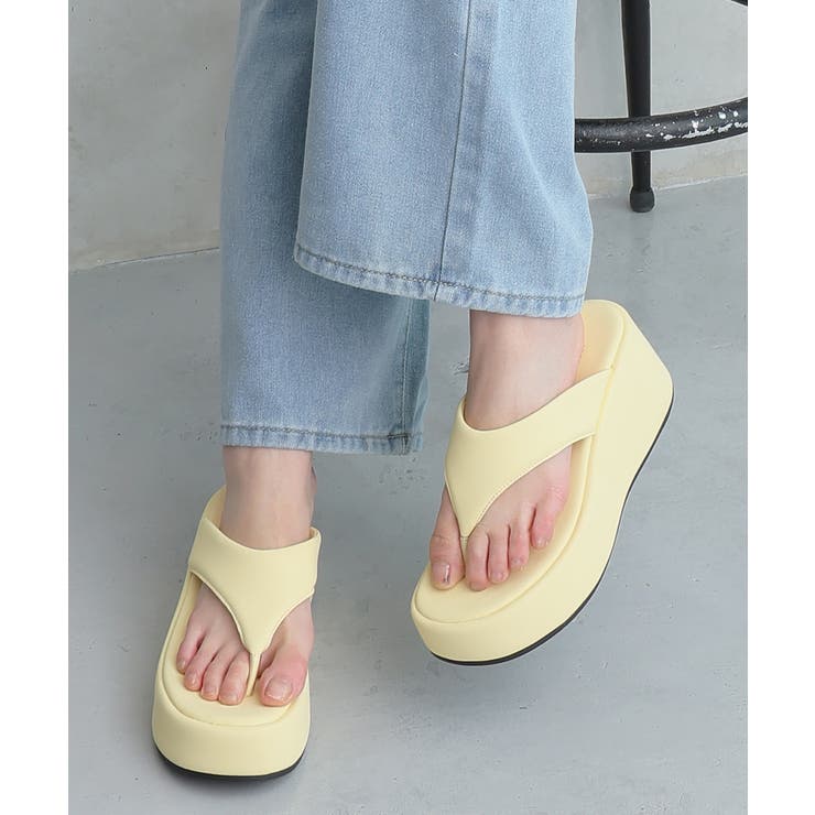 イエロー | 【26年春夏新作】厚底 ウェッジソール トングサンダル | DEMETER