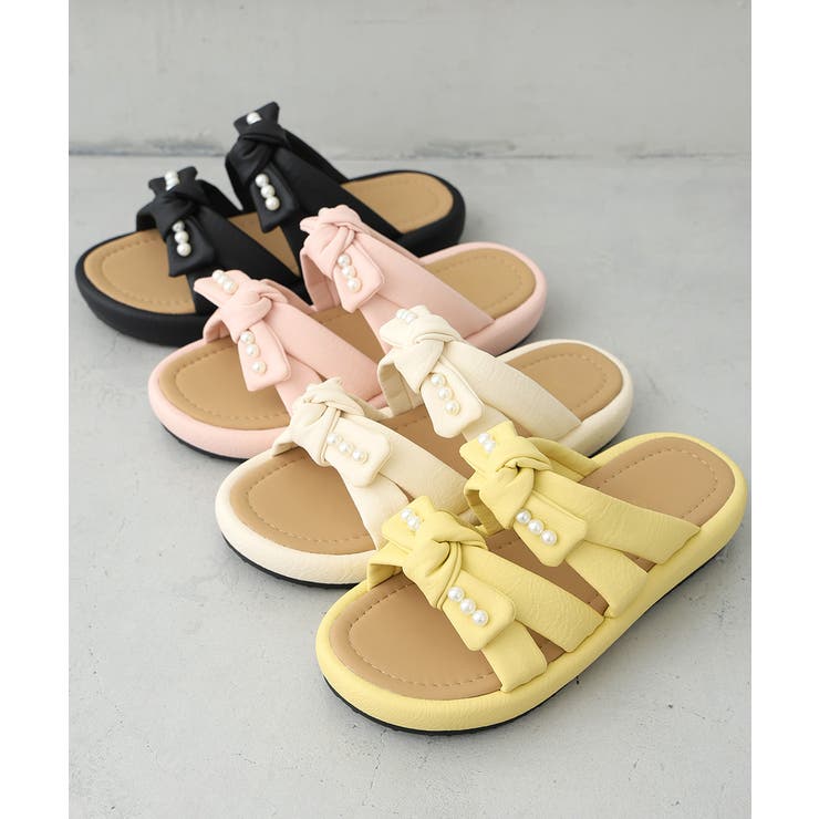 【26年春夏新作】パールリボン ダブルベルト サンダル | DEMETER | 詳細画像2 