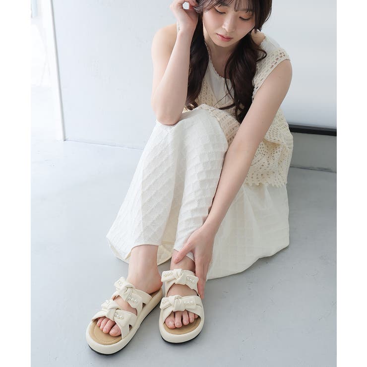 【26年春夏新作】パールリボン ダブルベルト サンダル | DEMETER | 詳細画像28 