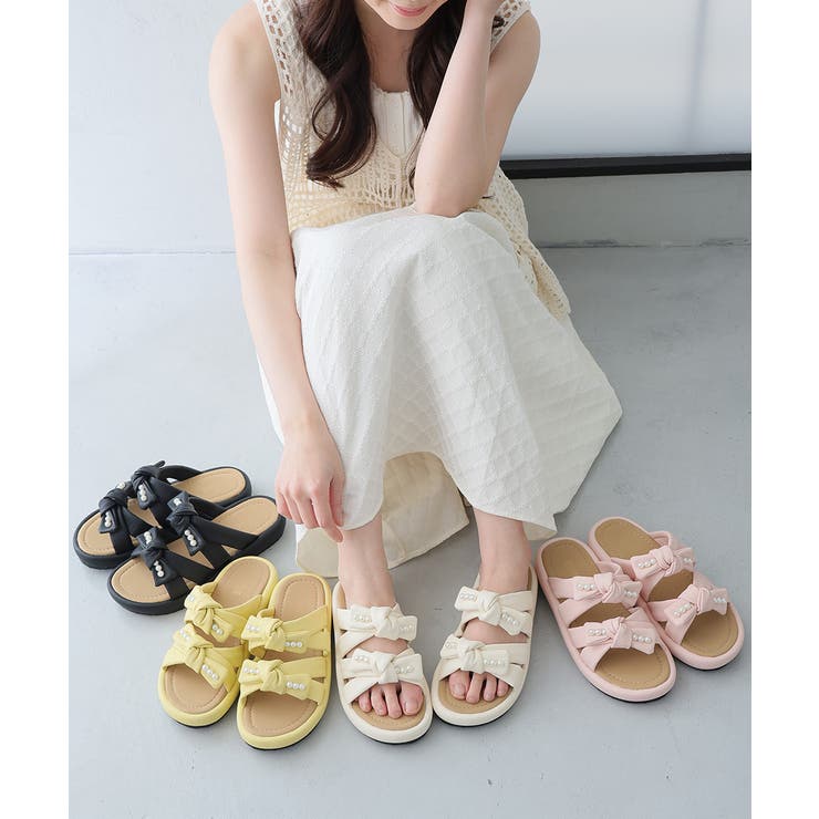 【26年春夏新作】パールリボン ダブルベルト サンダル | DEMETER | 詳細画像34 