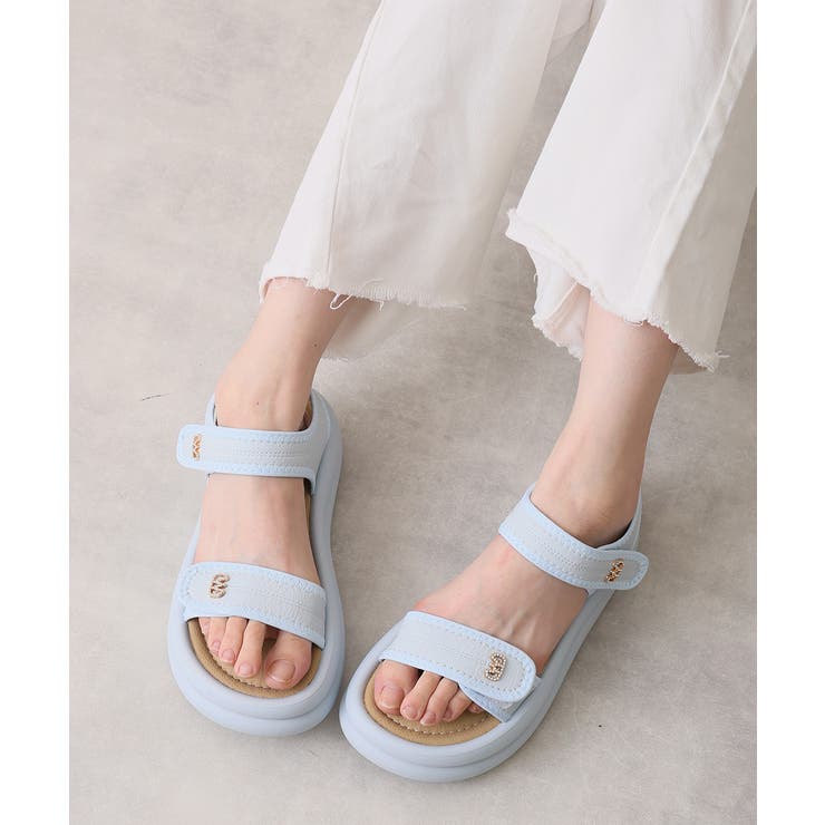 【26年春夏新作】厚底 ダブルソール ビジュー ベルクロ スポーツサンダル | DEMETER | 詳細画像25 