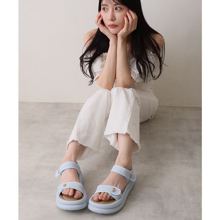 【26年春夏新作】厚底 ダブルソール ビジュー ベルクロ スポーツサンダル | DEMETER | 詳細画像26 