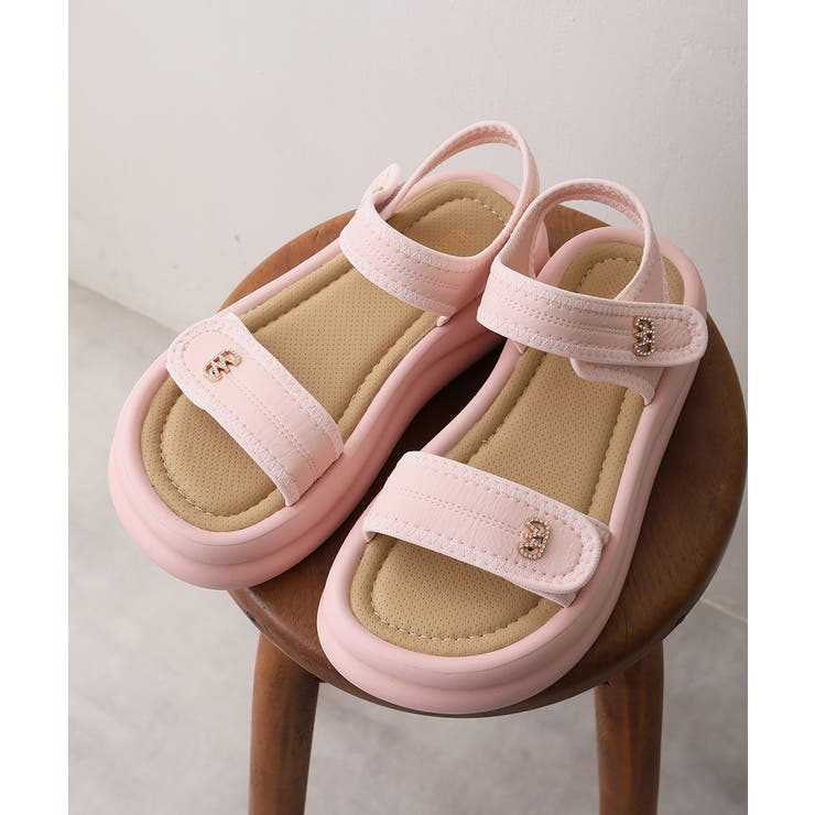 【26年春夏新作】厚底 ダブルソール ビジュー ベルクロ スポーツサンダル | DEMETER | 詳細画像32 