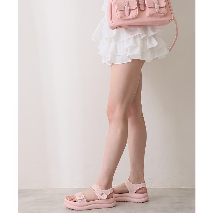 【26年春夏新作】厚底 ダブルソール ビジュー ベルクロ スポーツサンダル | DEMETER | 詳細画像35 