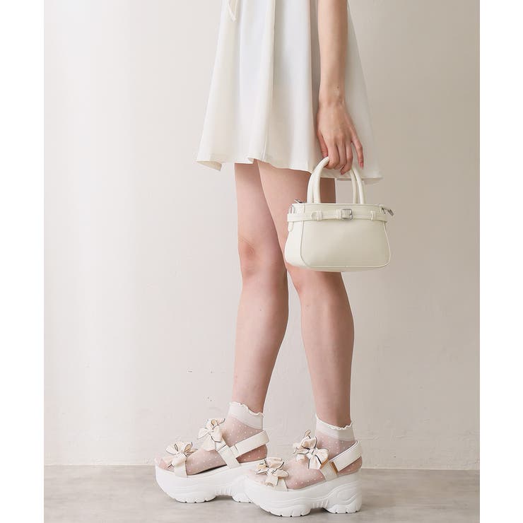 【26年春夏新作】厚底 リボンデザイン ベルクロ スポーツサンダル | DEMETER | 詳細画像22 