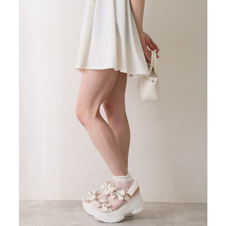 【26年春夏新作】厚底 リボンデザイン ベルクロ スポーツサンダル | DEMETER | 詳細画像23 