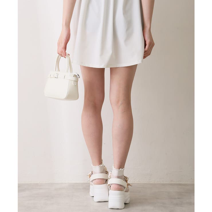 【26年春夏新作】厚底 リボンデザイン ベルクロ スポーツサンダル | DEMETER | 詳細画像24 