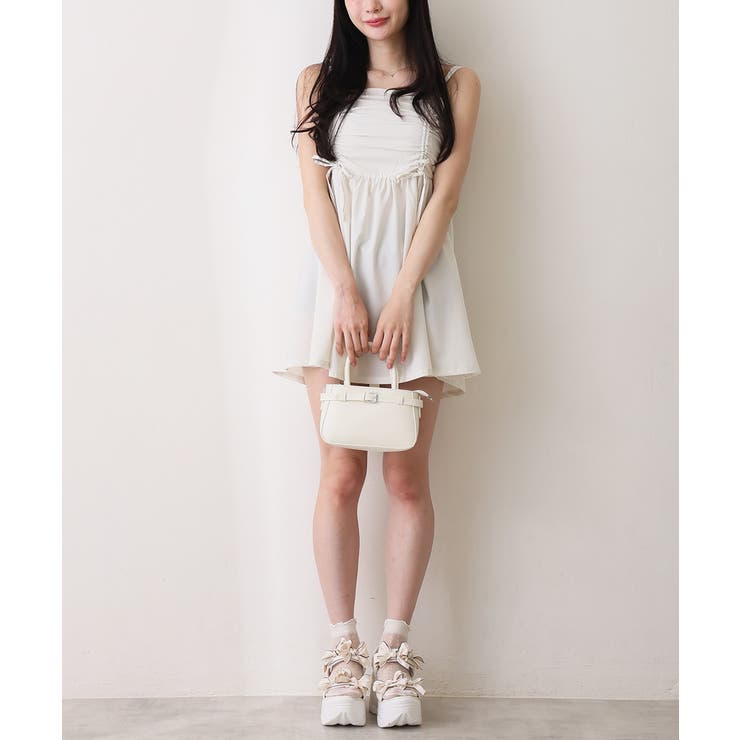 【26年春夏新作】厚底 リボンデザイン ベルクロ スポーツサンダル | DEMETER | 詳細画像25 