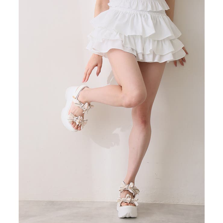 【26年春夏新作】厚底 リボンデザイン ベルクロ スポーツサンダル | DEMETER | 詳細画像29 