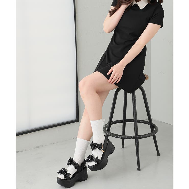 【26年春夏新作】厚底 リボンデザイン ベルクロ スポーツサンダル | DEMETER | 詳細画像36 