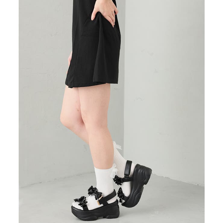 【26年春夏新作】厚底 リボンデザイン ベルクロ スポーツサンダル | DEMETER | 詳細画像38 