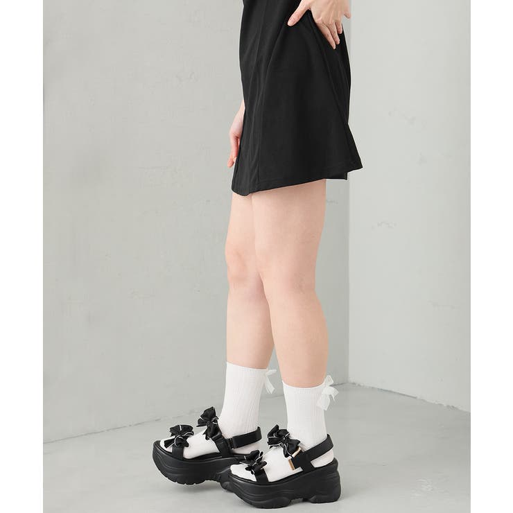 【26年春夏新作】厚底 リボンデザイン ベルクロ スポーツサンダル | DEMETER | 詳細画像39 