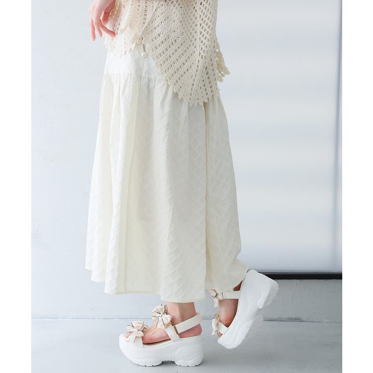 【26年春夏新作】厚底 リボンデザイン ベルクロ スポーツサンダル | DEMETER | 詳細画像46 