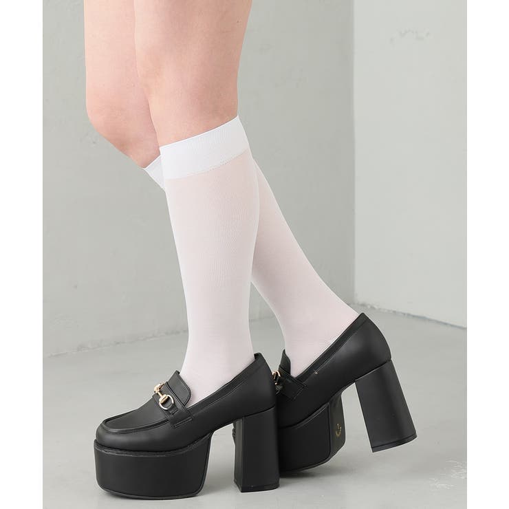 ブラック | 【26年春夏新作】厚底 プラットフォーム ビット付き ローファーパンプス | DEMETER