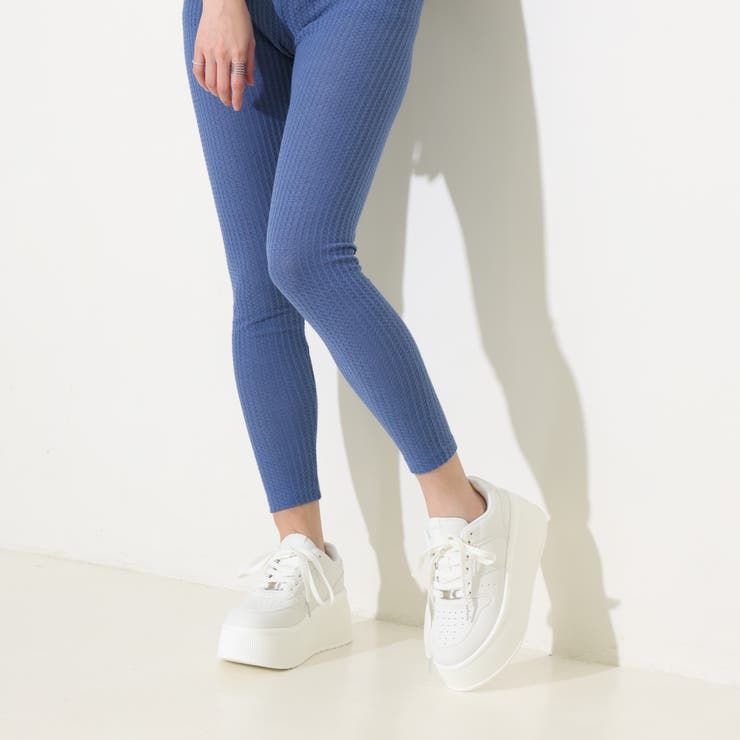 【24年春夏新作】厚底 プラットフォーム レースアップ コートスニーカー | DEMETER | 詳細画像18 