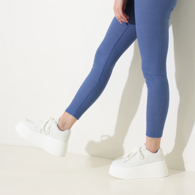 【24年春夏新作】厚底 プラットフォーム レースアップ コートスニーカー | DEMETER | 詳細画像19 