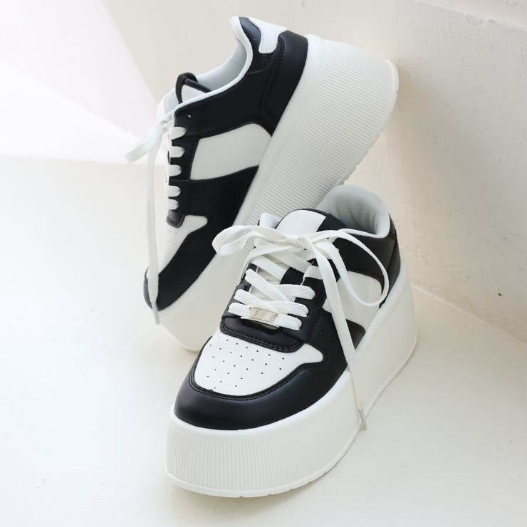 【24年春夏新作】厚底 プラットフォーム レースアップ コートスニーカー | DEMETER | 詳細画像27 