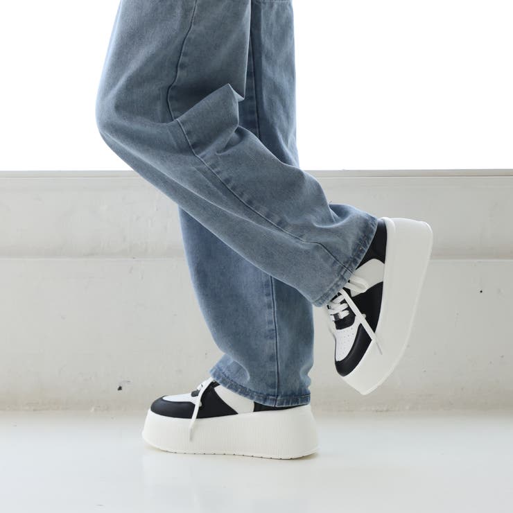 【24年春夏新作】厚底 プラットフォーム レースアップ コートスニーカー | DEMETER | 詳細画像36 