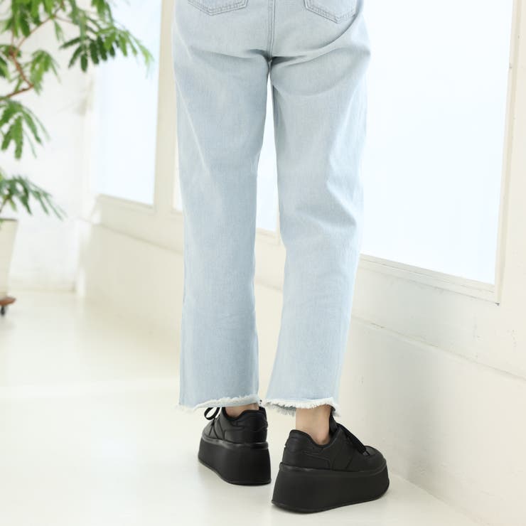 【24年春夏新作】厚底 プラットフォーム レースアップ コートスニーカー | DEMETER | 詳細画像8 