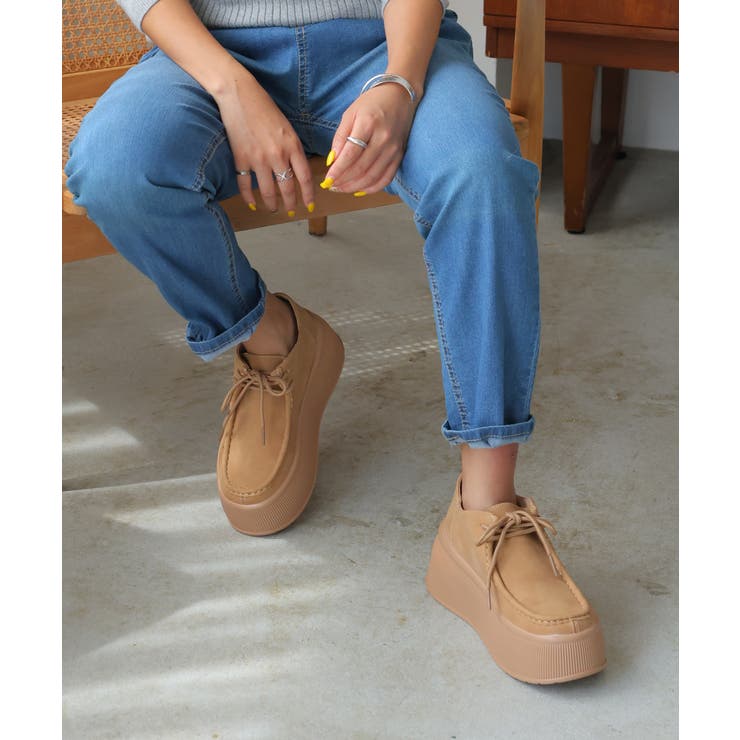 【24年秋冬新作】厚底 プラットフォーム スニーカーライク モカシンシューズ | DEMETER | 詳細画像11 