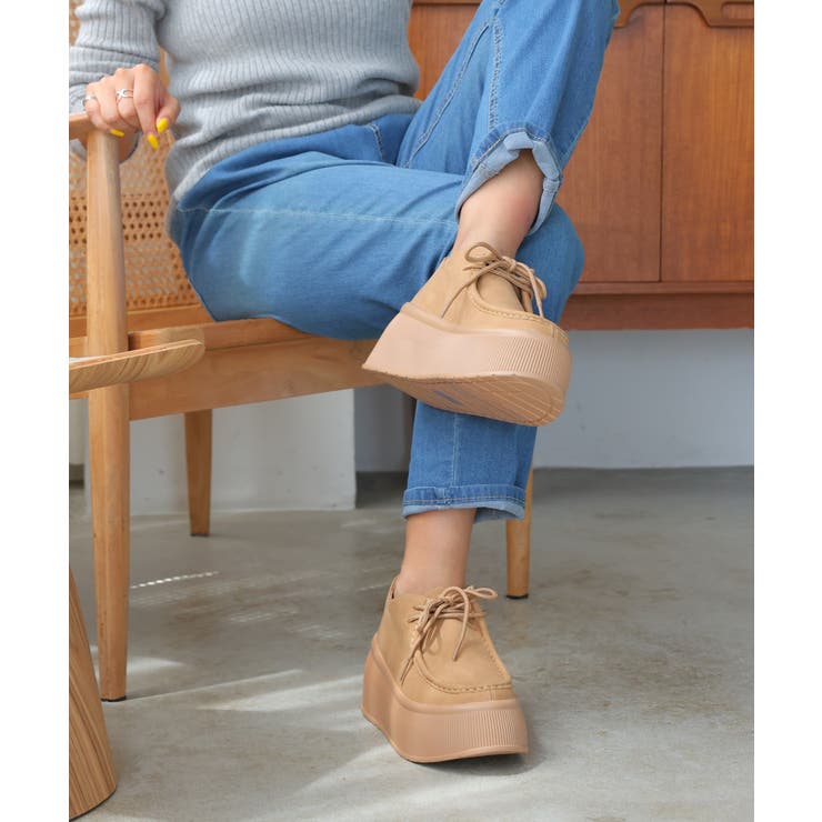 【24年秋冬新作】厚底 プラットフォーム スニーカーライク モカシンシューズ | DEMETER | 詳細画像12 