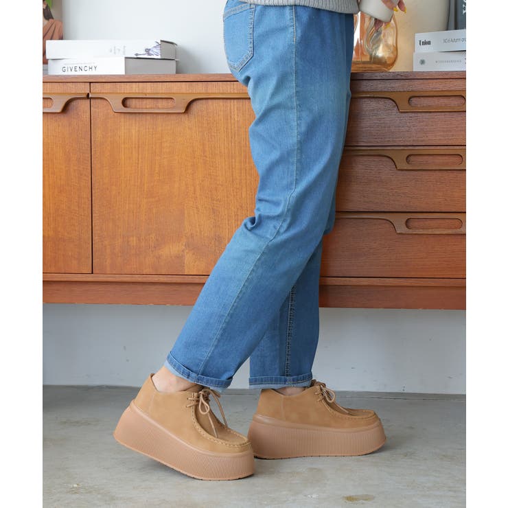 【24年秋冬新作】厚底 プラットフォーム スニーカーライク モカシンシューズ | DEMETER | 詳細画像14 