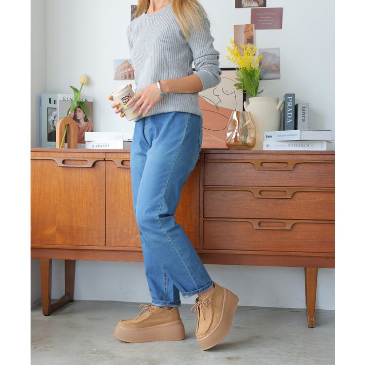 【24年秋冬新作】厚底 プラットフォーム スニーカーライク モカシンシューズ | DEMETER | 詳細画像16 