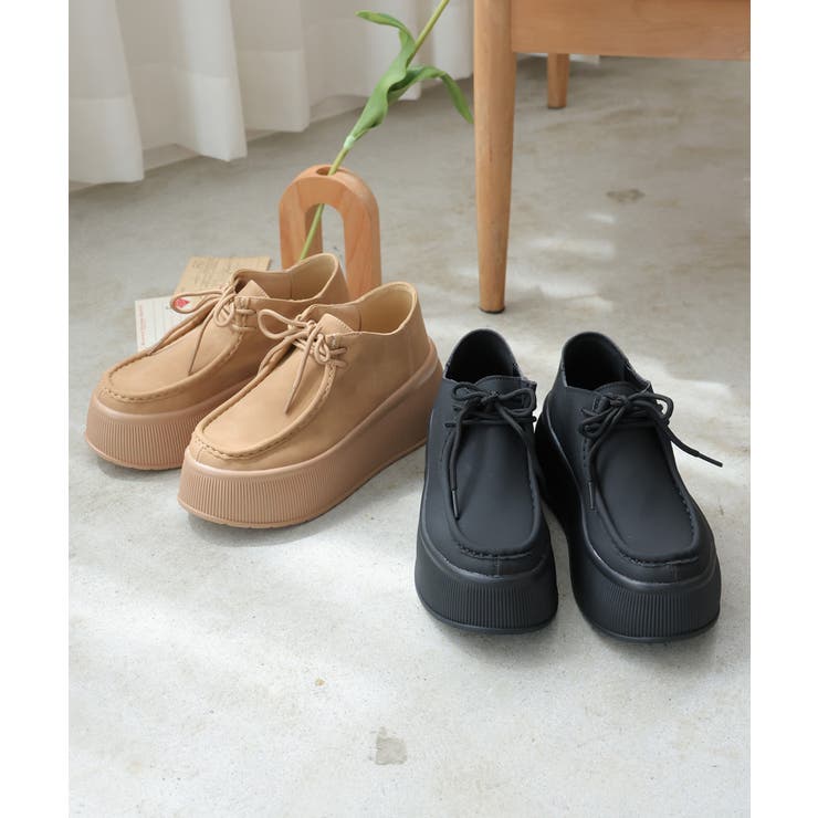 【24年秋冬新作】厚底 プラットフォーム スニーカーライク モカシンシューズ | DEMETER | 詳細画像2 