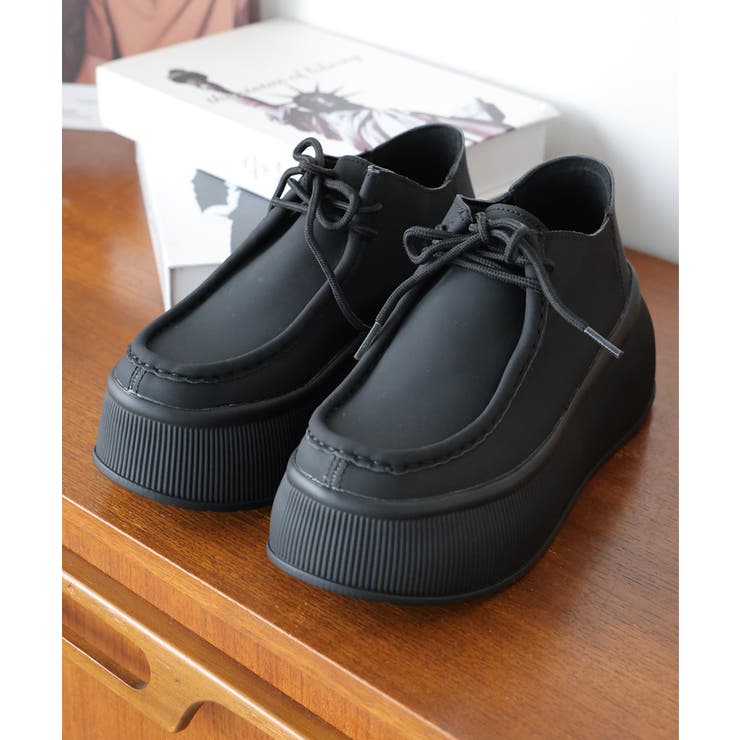 【24年秋冬新作】厚底 プラットフォーム スニーカーライク モカシンシューズ | DEMETER | 詳細画像3 