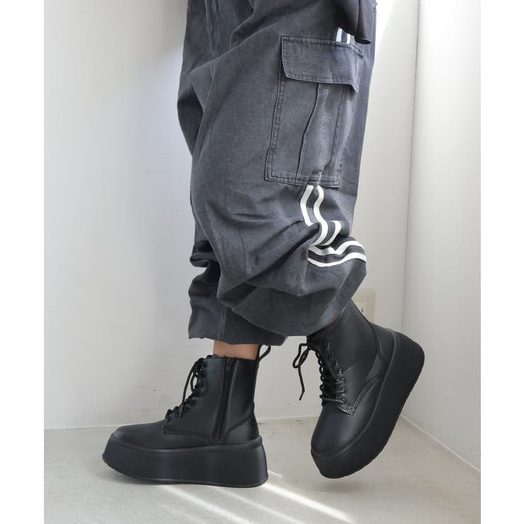【24年秋冬新作】厚底 プラットフォーム レースアップ ショートブーツ | DEMETER | 詳細画像19 