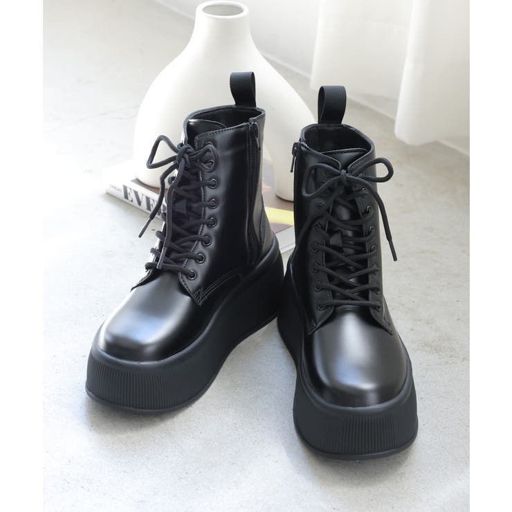 【24年秋冬新作】厚底 プラットフォーム レースアップ ショートブーツ | DEMETER | 詳細画像22 