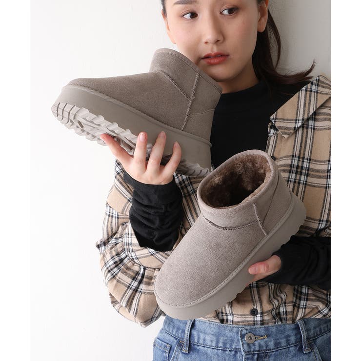 【24年秋冬再販】厚底ソール ボリュームファー ショート丈 ムートンブーツ | DEMETER | 詳細画像18 