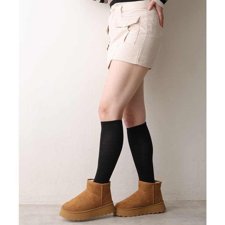 【24年秋冬再販】厚底ソール ボリュームファー ショート丈 ムートンブーツ | DEMETER | 詳細画像28 