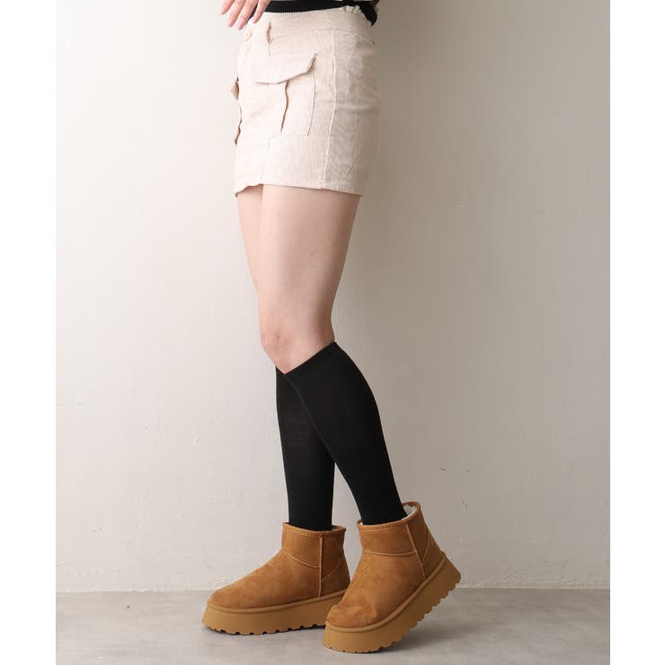 【24年秋冬再販】厚底ソール ボリュームファー ショート丈 ムートンブーツ | DEMETER | 詳細画像29 