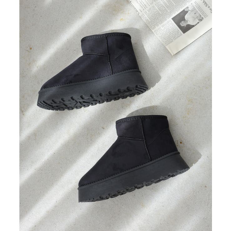 【24年秋冬再販】厚底ソール ボリュームファー ショート丈 ムートンブーツ | DEMETER | 詳細画像33 