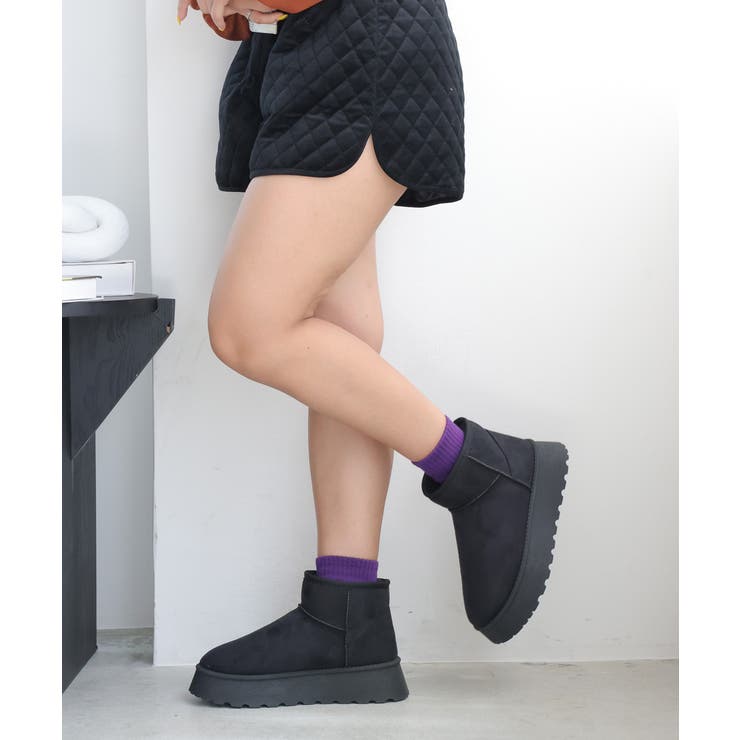 【24年秋冬再販】厚底ソール ボリュームファー ショート丈 ムートンブーツ | DEMETER | 詳細画像36 