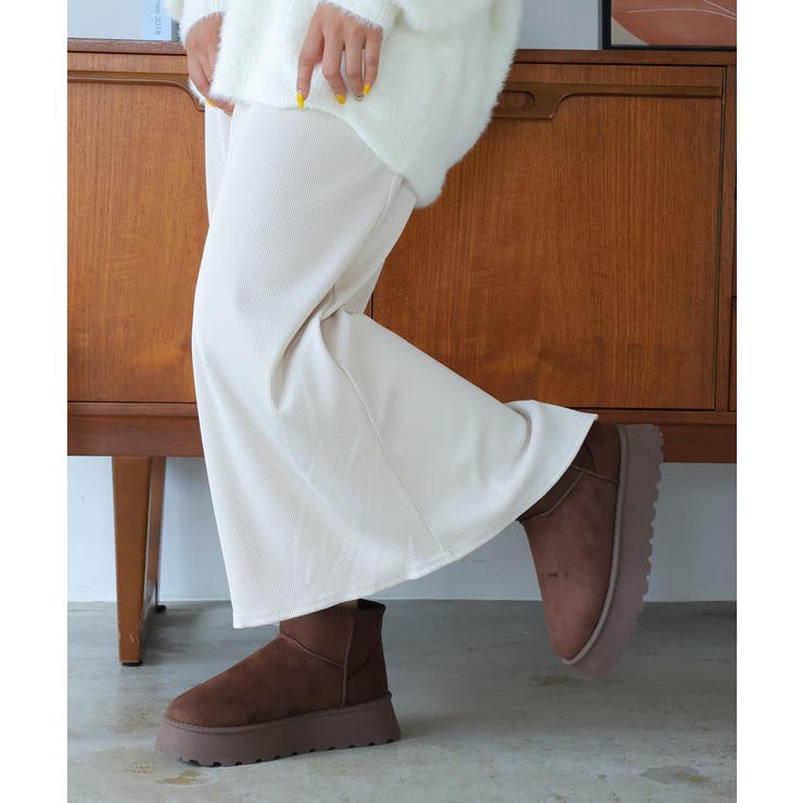 【24年秋冬再販】厚底ソール ボリュームファー ショート丈 ムートンブーツ | DEMETER | 詳細画像42 